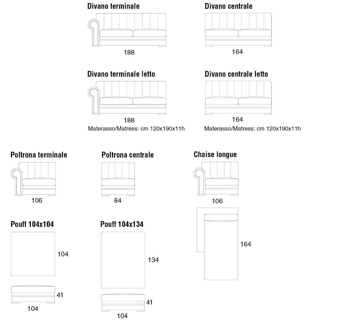 Угловой диван из ткани с полуостровом Former In Italia QUINCY EVO ARCH-00015434