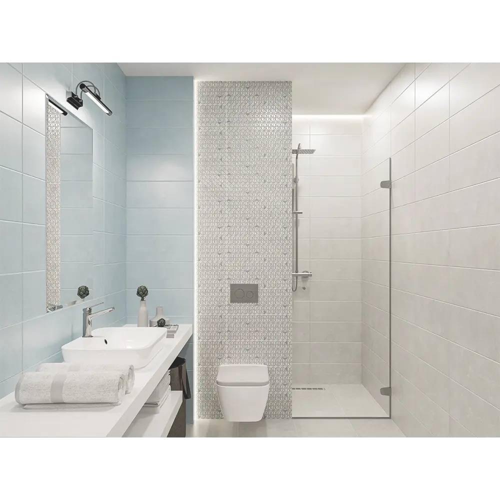 Настенная плитка Azori Trent Gris с эффектом бетона для ванной комнаты 87972507 STLM-0076498 - Вид №5