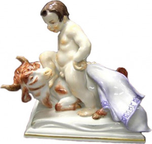 71547 Meissen Фигурка 12,5см "Знак зодиака Телец" (Хайнрих Тайн, 1947г.) Фарфор