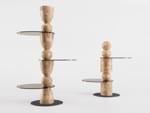 Самонесущий книжный шкаф из дерева и стекла