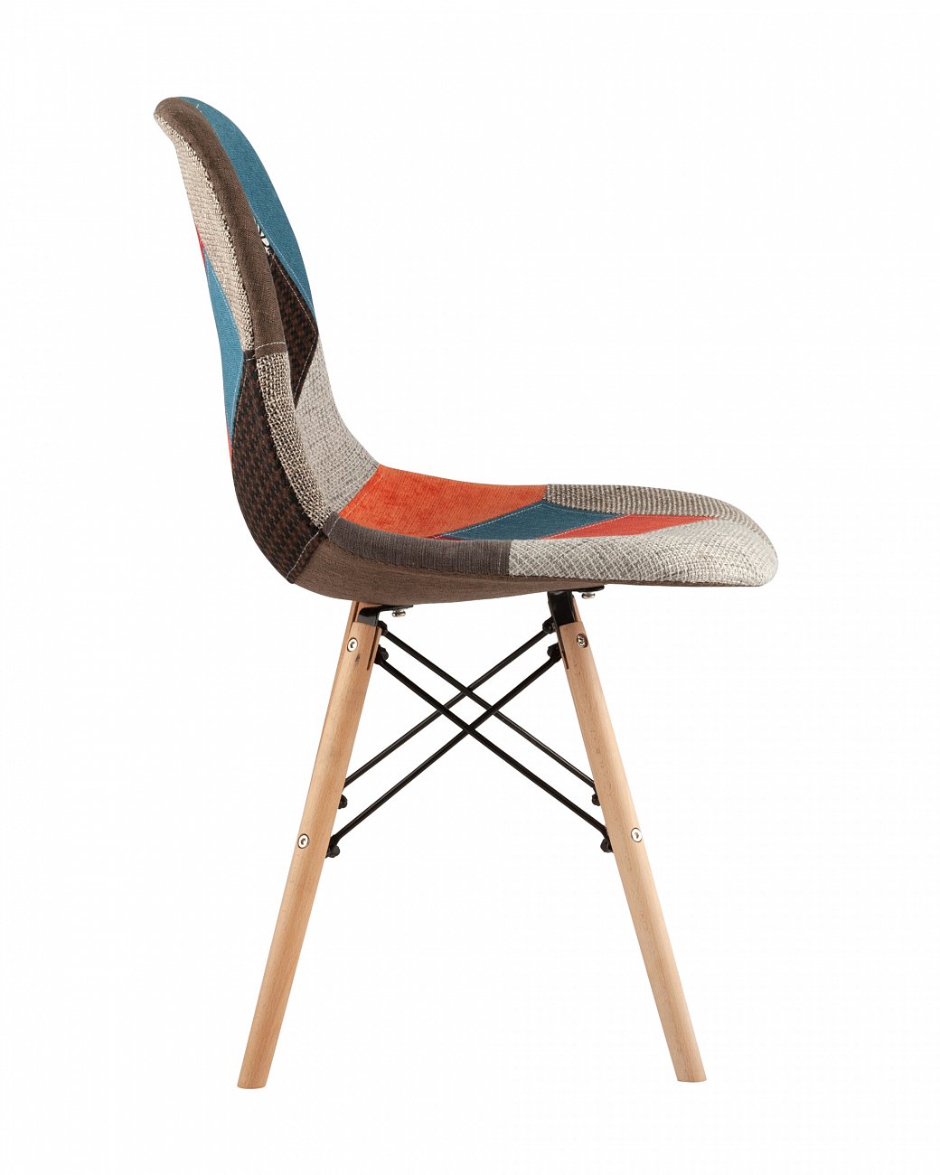 Стул со спинкой разноцветный с деревянными ножками Eames EAMES ДИЗАЙНЕРСКИЕ, EAMES DSW 00-3881995 Коричневый;оранжевый;серый;разноцветный  - Вид №2