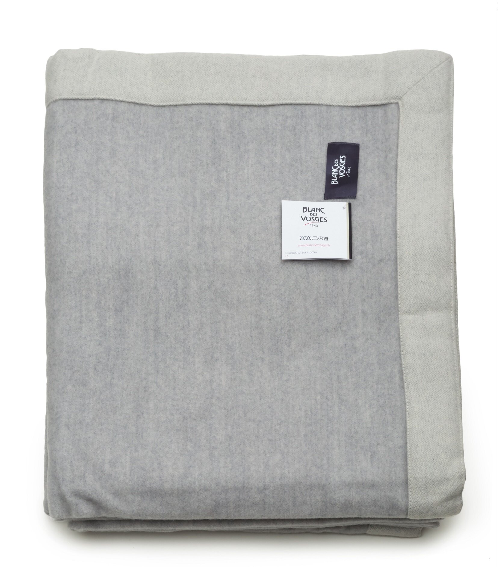 LIMA_PE_220 Плед-покрывало 220/240 серый 100% шерсть мериноса, 230 г/м2 Blanc des Vosges Santreyd 