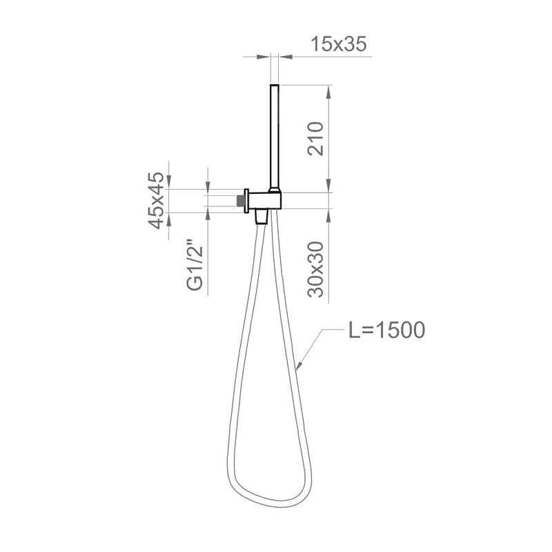 Квадратная душевая головка и металлический ручной душ Ercos Square ARCH-00114828 - Вид №11