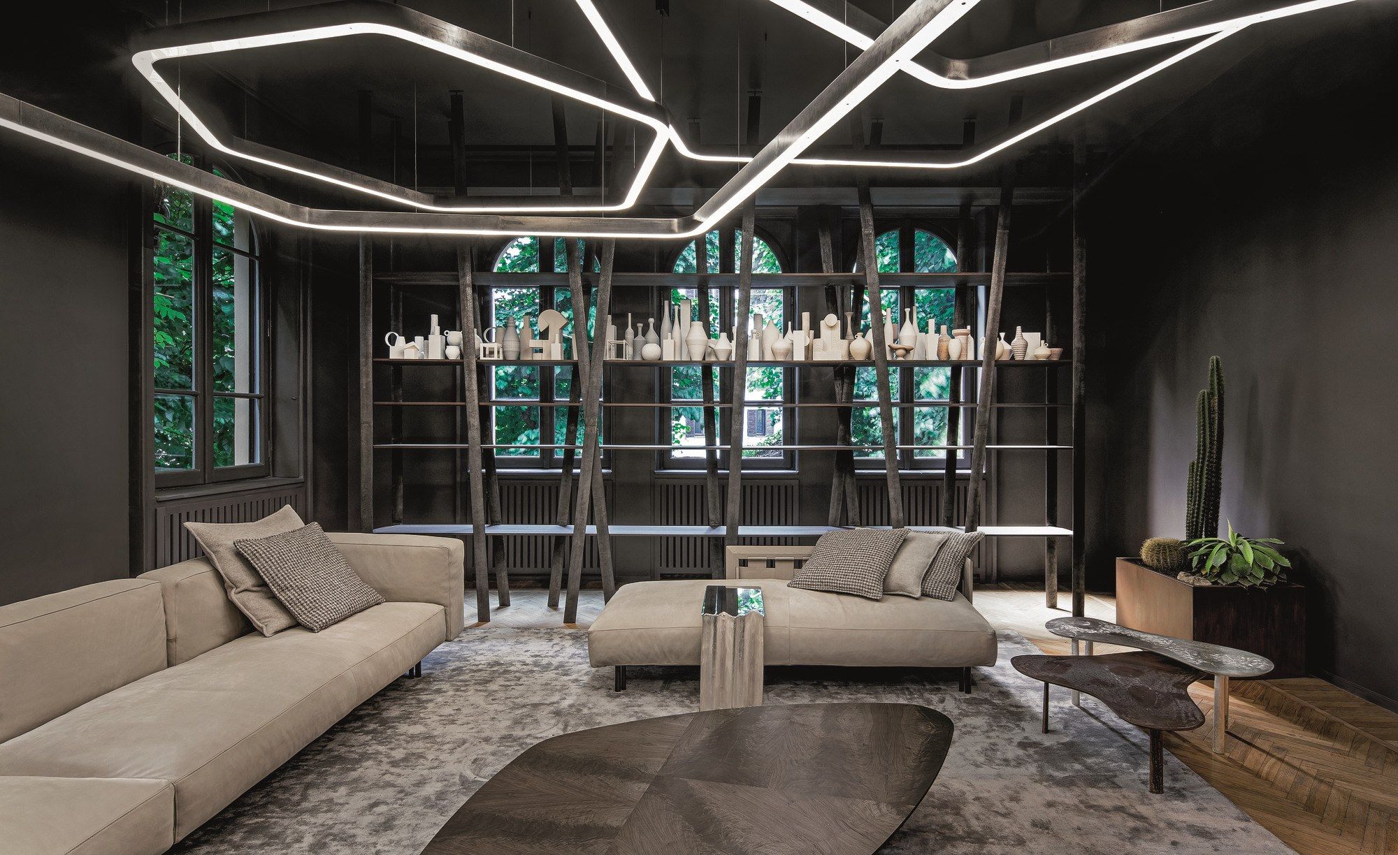 Оловянный книжный шкаф с деревянными полками Henge WEB ARCH-00083182 - Вид №27