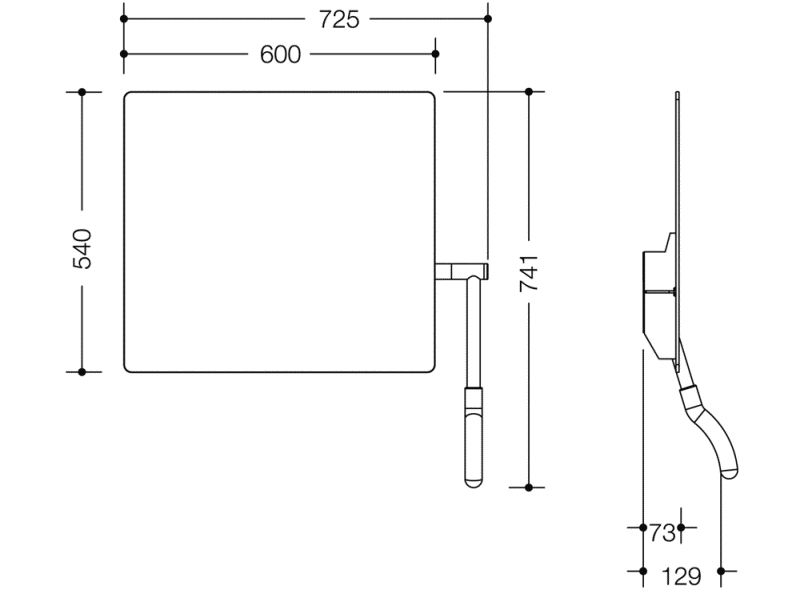 802.01.100R поворотное зеркало HEWI USA Produkte  - Вид №16