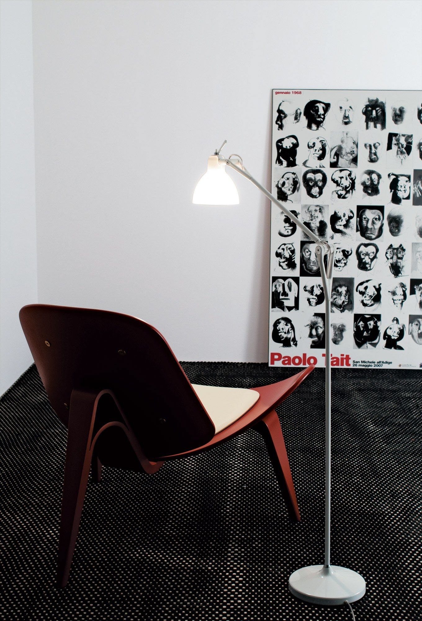 Торшер из стали и стекла с гибкой рукояткой Rotaliana Luxy ARCH-00083387 - Вид №1