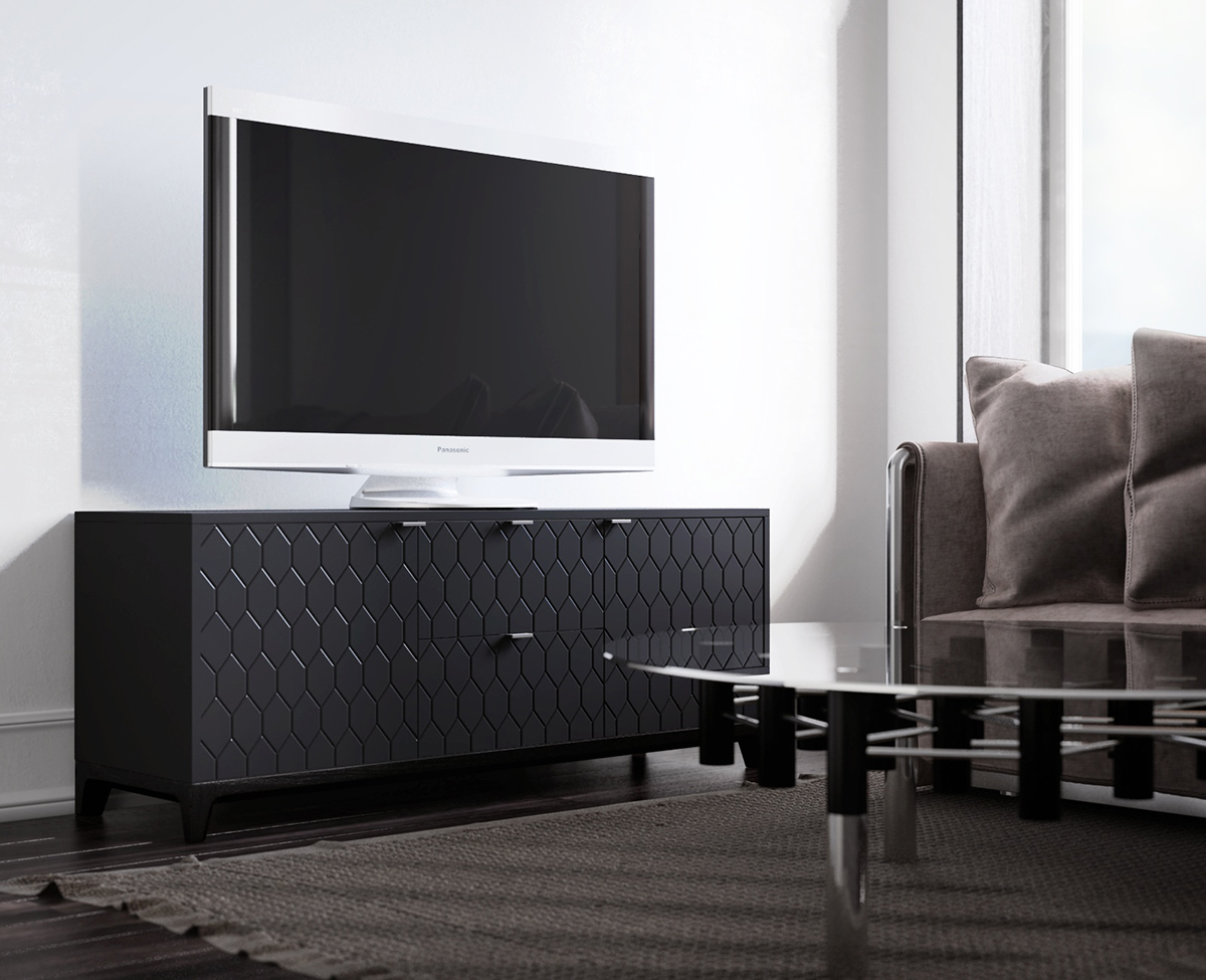 Тумба под телевизор с ящиками осветленный дуб Case THE IDEA  210255 Бежевый  - Вид №3