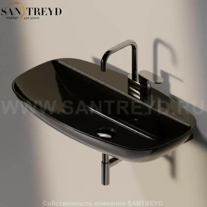 ND75PR.9017 Подвесная раковина настенная прямоугольная Ceramica Flaminia Nuda черная