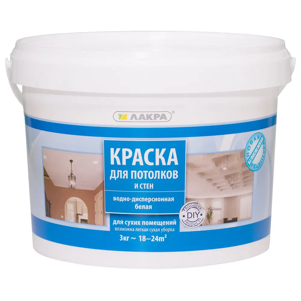 Краска водно-дисперсионная Лакра цвет белый 3 кг STLM-2095307