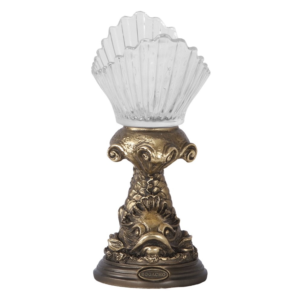 52060 BOGACHO Фруктовница-конфетница Дары моря Бронза мрамор / стекло  - Вид №1