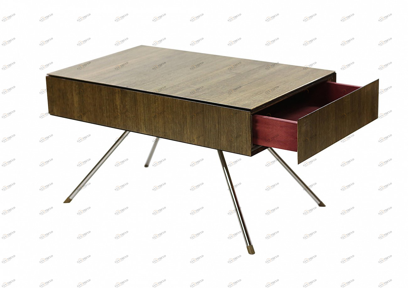 Журнальный столик деревянный с ящиками ясень PUSHA PUSHA 062915 Коричневый 