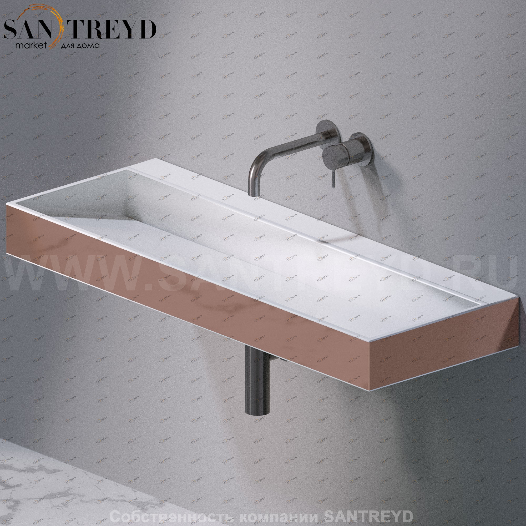 L012T1RPV4.257 Подвесная раковина настенная прямоугольная A. e T. Italia P35 AeT ITALIA