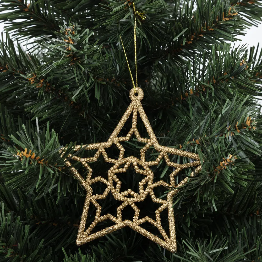 85156513 Елочная игрушка «Звезда» 13 см глиттер золотой STLM-0950888 Santreyd 
