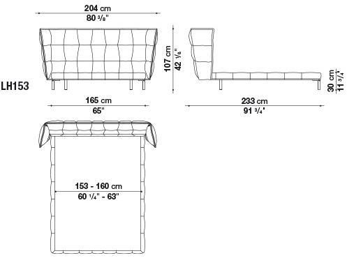 B&B Italia Двуспальная кровать из ткани с мягким изголовьем Husk sun-id-1463837 - Вид №15