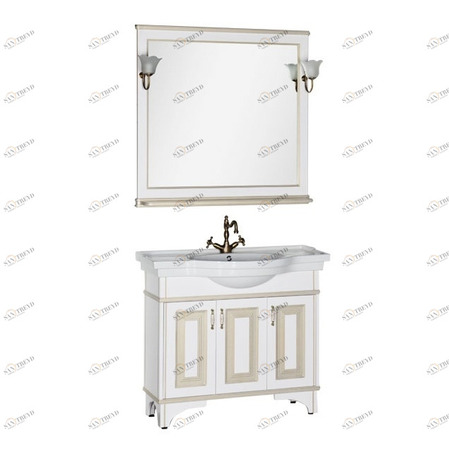 Комплект мебели Aquanet Валенса 100 белый краколет/золото 00182921