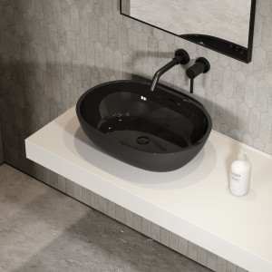 Овальная столешница из смолы с переливом