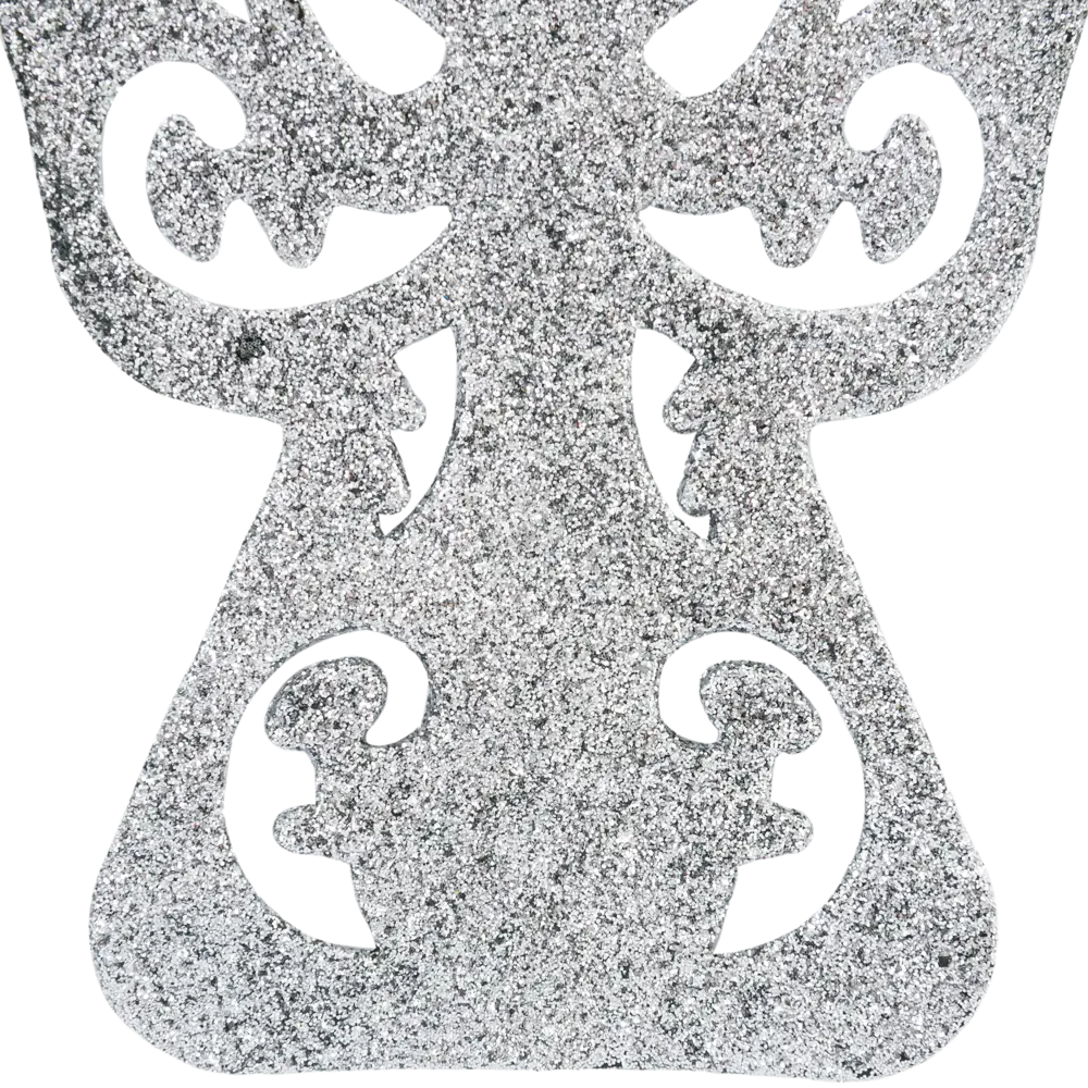 Елочная игрушка «Ангел» 12 см с блестками серебряный Santreyd STLM-2145472 - Вид №1