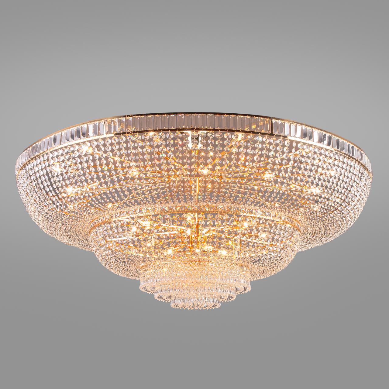 Люстра хрустальная потолочная золото Bogates Solara 360 Strotskis 360 BOGATES ДИЗАЙНЕРСКИЕ, SOLARA 00-3888660 Золото;прозрачный  - Вид №1