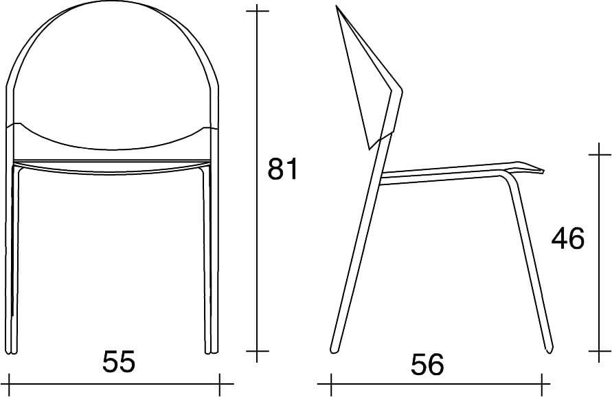 Штабелируемый стул с мягкой тканью для залов ожидания TALIN ARCH-00114303 - Вид №1