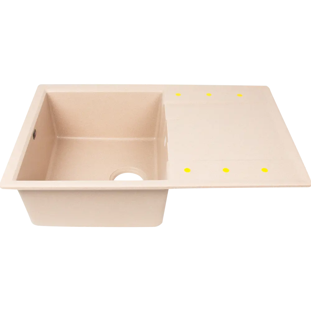 DELINIA Мойка кухонная кварцевая с крылом 78×51 см песочная 82502613 STLM-0028825 - Вид №4