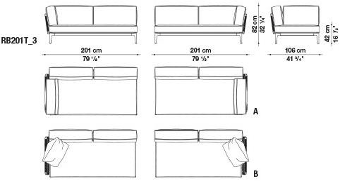 B&B Italia Outdoor Садовый диван из ткани Ribes sun-id-1376014 - Вид №17