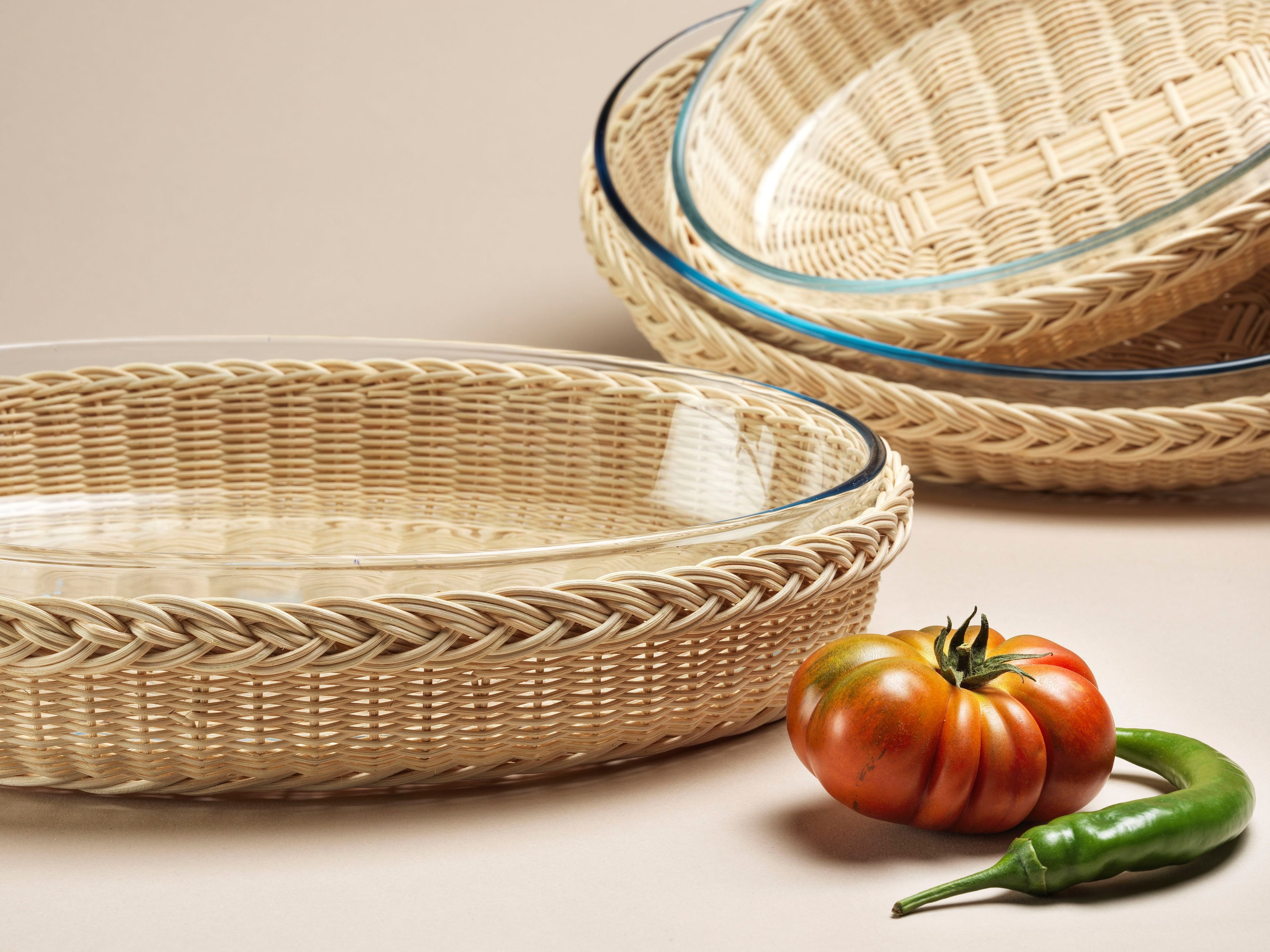 Корзина из медуллина со стеклянной жаростойкой из пирекса Mila Maurizi Mise en Place ARCH-00141412 - Вид №2