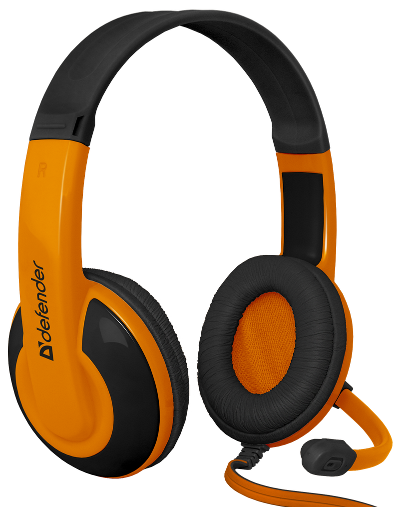 64099 игровая гарнитура warhead g-120 черный + оранжевый, кабель 2 м Defender Santreyd  - Вид №1