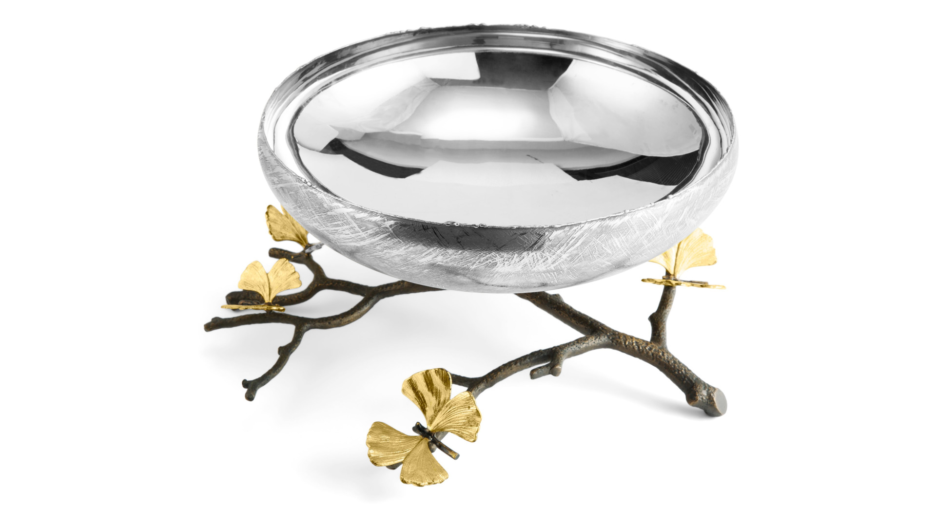 10671724 Michael Aram Чаша на ножке Michael Aram Бабочка гинкго 33см, сталь нержавеющая Сталь нержавеющая  - Вид №1