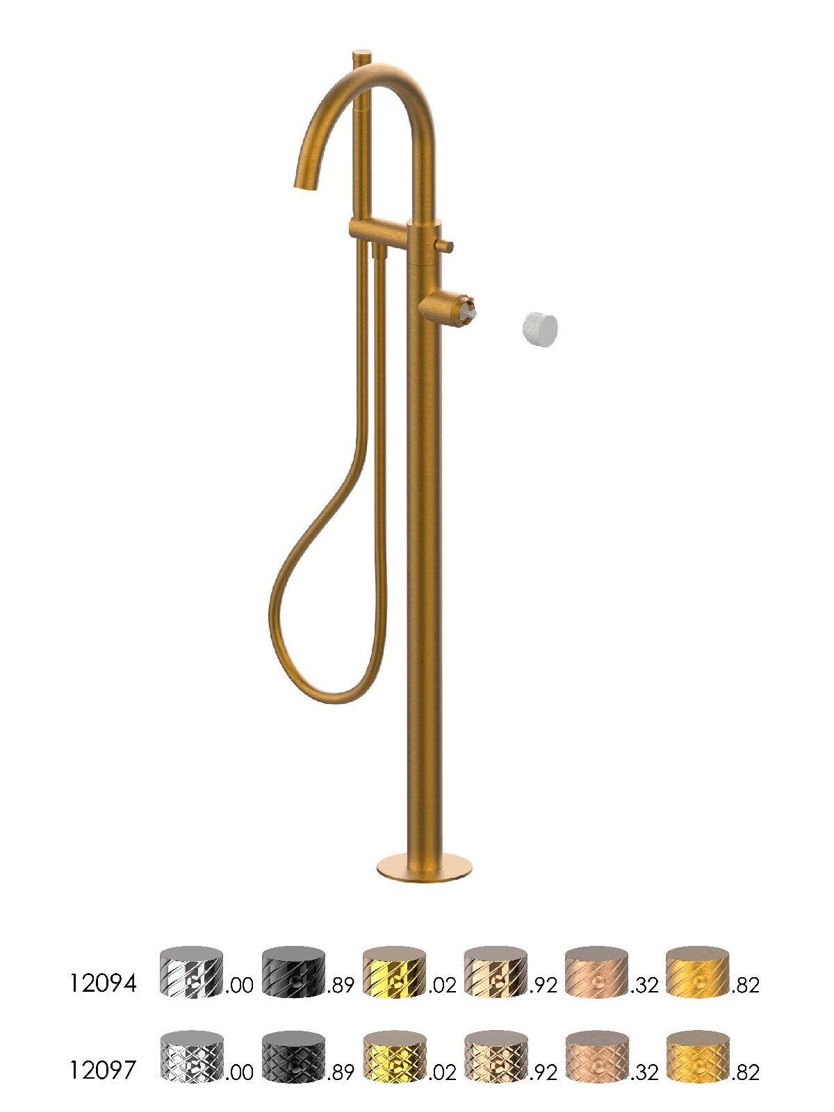 Однорычажный смеситель для ванны с ручным душем Rubinetterie Frattini Pepe XLS ARCH-00055154 - Вид №4