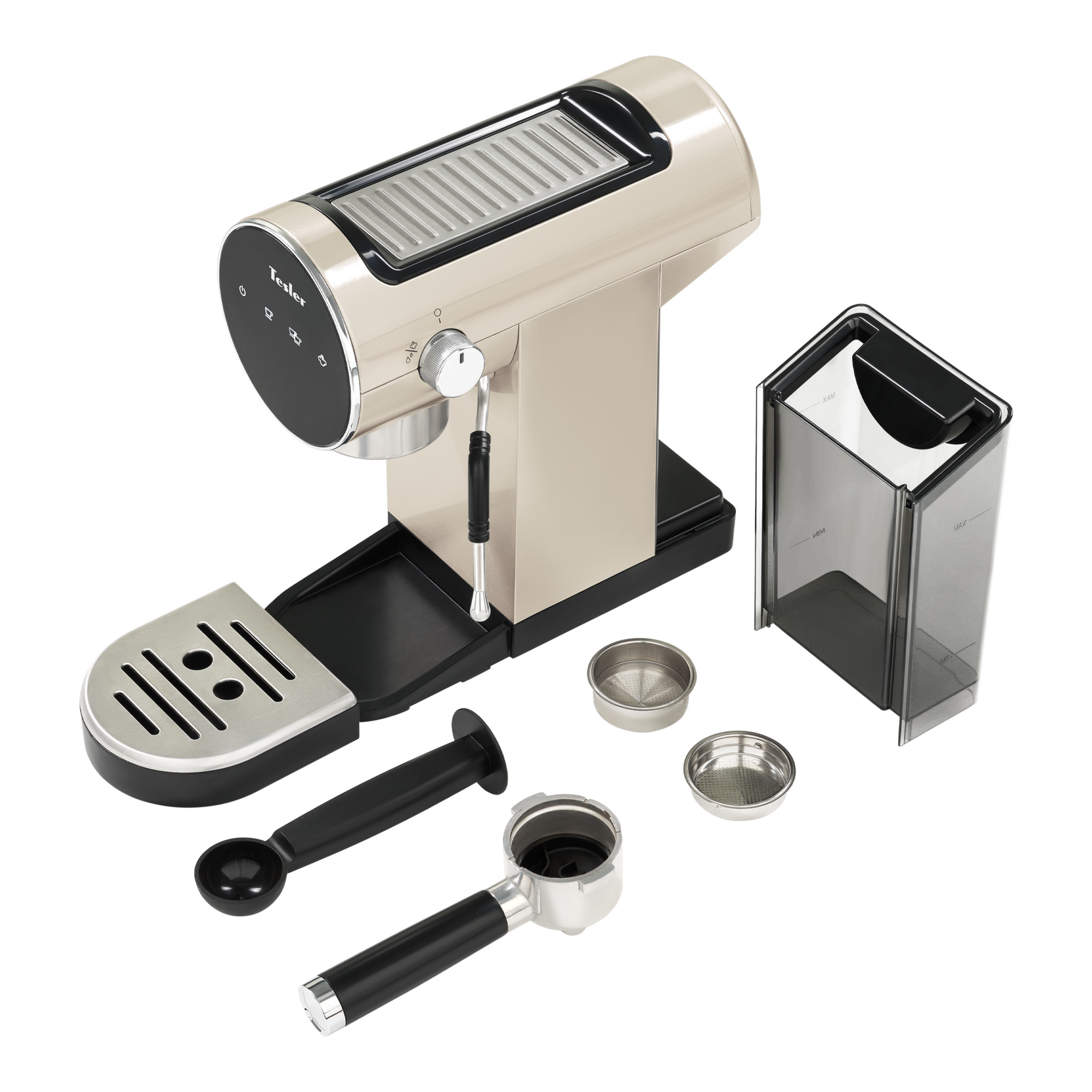 9130745 Кофеварка рожковая Tesler ECM-260 BEIGE бежевый STDN-0142483 - Вид №8