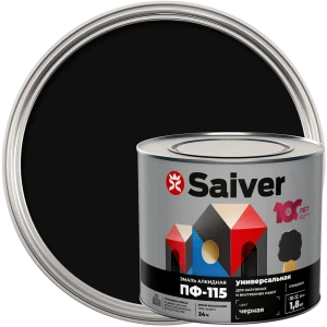 Эмаль ПФ-115 Saiver Lux глянцевая цвет черный 1.8 кг 83402309 STLM-2107952