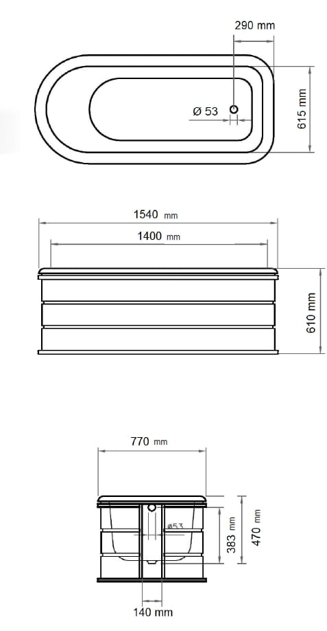 Чугунная ванна в центре комнаты Gaia Mobili Complements ARCH-00073714 - Вид №2