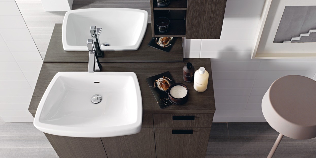 9836 Полувстраиваемая раковина консольная 50 см белая MILLDUE  - Вид №1