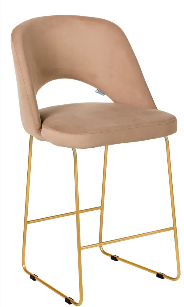 91063271 Барный стул R-home Lars 52.5x96x57.5 см цвет бежевый/золотой STLM-0885368