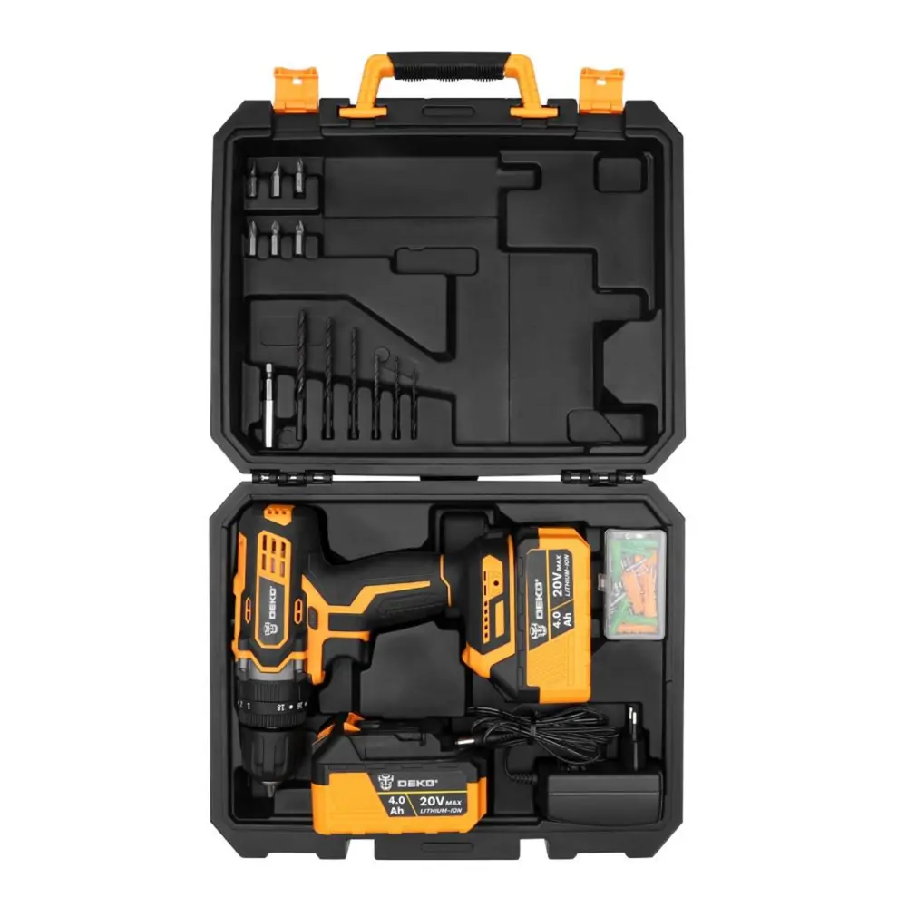Дрель-шуруповерт аккумуляторная Deko Impact DKCD20, 20 В Li-ion 2x4 Ач STLM-2085677 - Вид №3