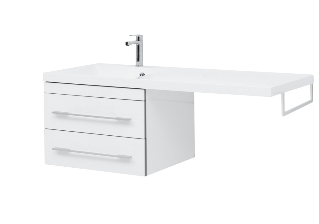 Тумба с раковиной Aquanet Верона 120 L белый (подвесная, 2 ящика) 0017666700239565 - Вид №2