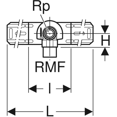 632.851.00.2 Водорозетка Geberit 90° с наружной резьбой MF 1/2", предустановленная, простая Geberit  - Вид №3