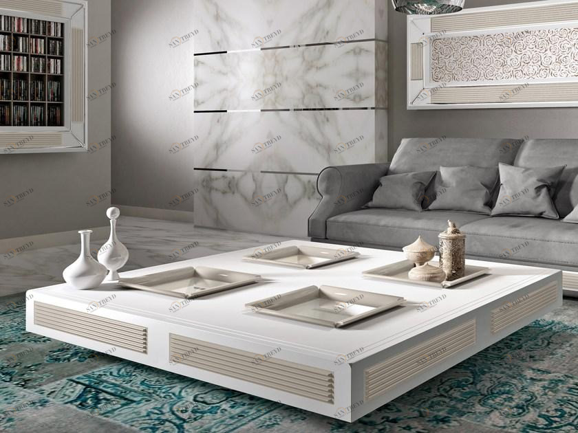Vismara Design Низкий квадратный деревянный журнальный столик для гостиной Desire sun-id-1440353