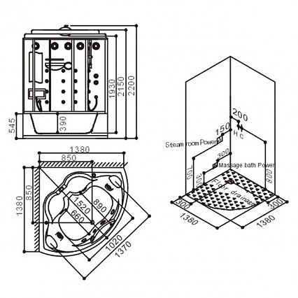 BU110 Душевая кабина SSWW  - Вид №1