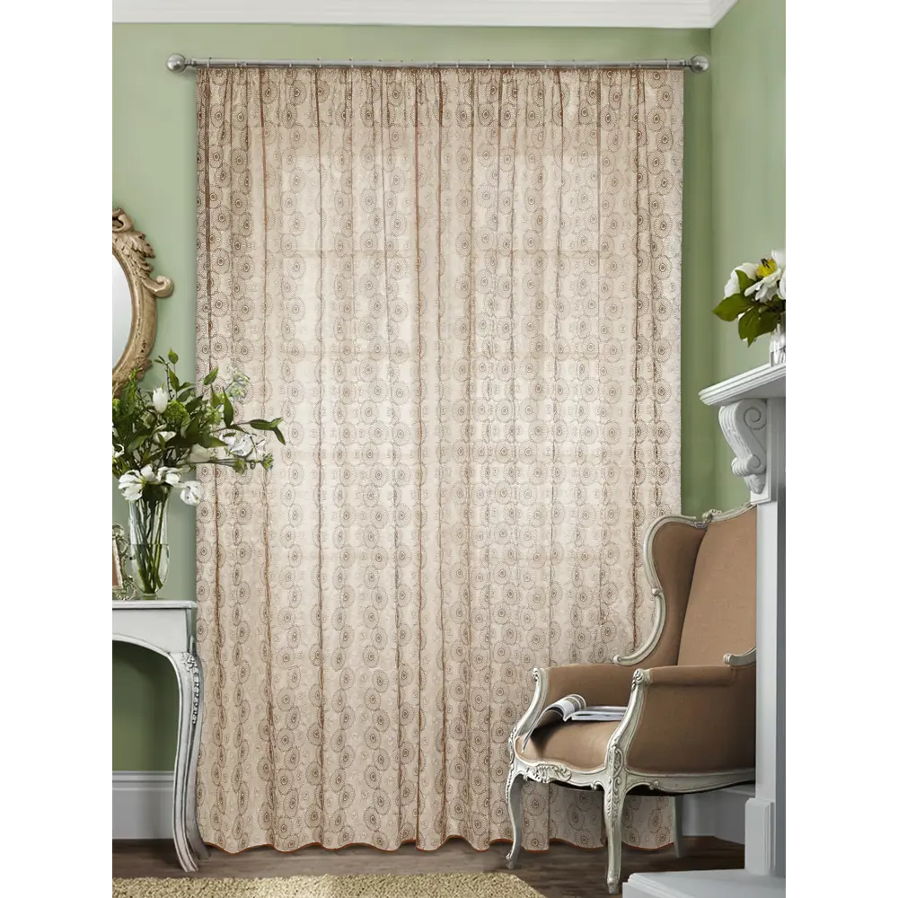 Тюль на ленте «Одуванчик», 150х270 см, орнамент, цвет коричневый ТОРГОВЫЙ ДОМ ТЕКСТИЛЬ STLM-2009888 - Вид №8