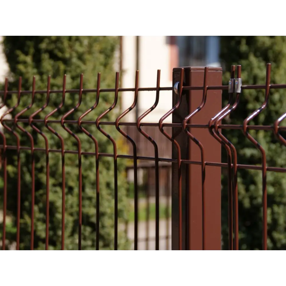 3D панель для забора Fine 2.5x2.03 м RAL 8017 коричневый 4 ребра Santreyd STLM-2202763 - Вид №5