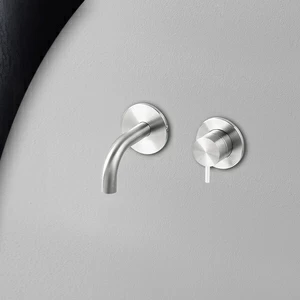 Смеситель для раковины сталь глянцевая с белой ручкой Toki Radomonte TKI17LCIL21