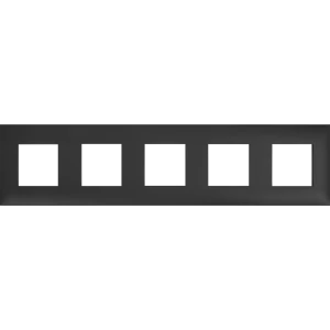 Рамка для розеток и выключателей DKC Avanti 5 постов цвет черный матовый