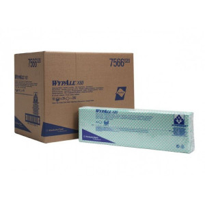 7566 Kimberly Clark Протирочные салфетки листовые Kimberly-Clark WypAll X80 7566 1-слойный 10 пачек по 25 листов, зеленый