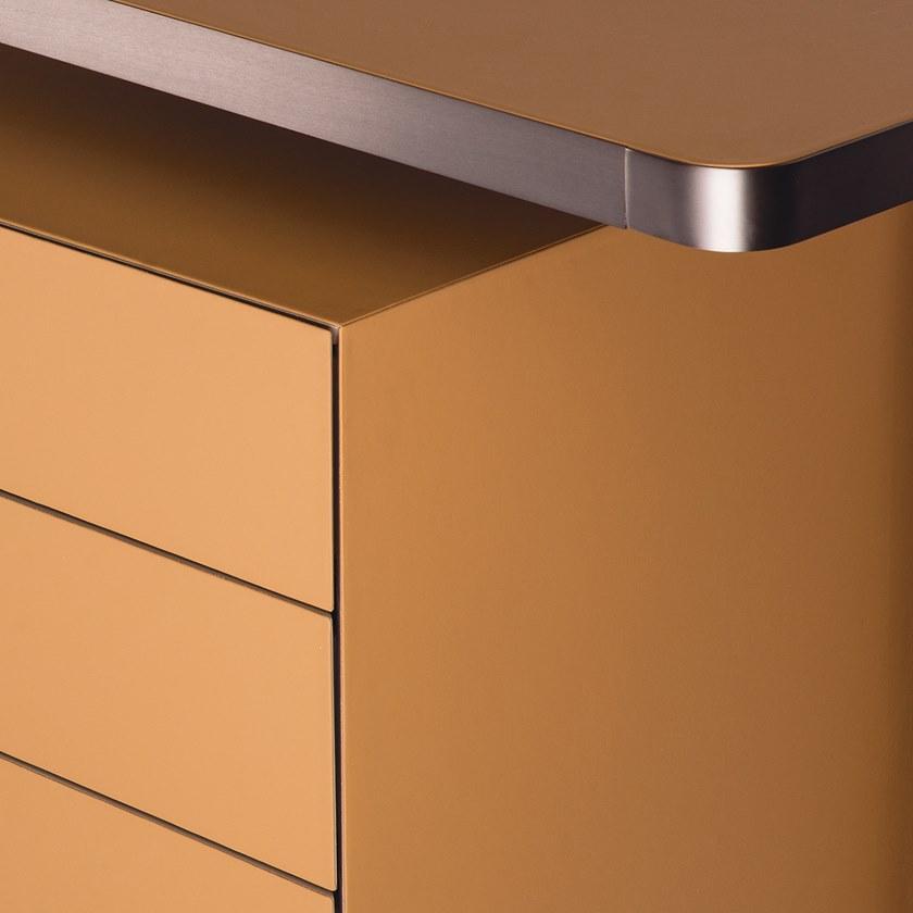 Paolo Castelli Прямоугольный стол с ящиками из кожи и металла Nettuno sun-id-1415157 - Вид №3