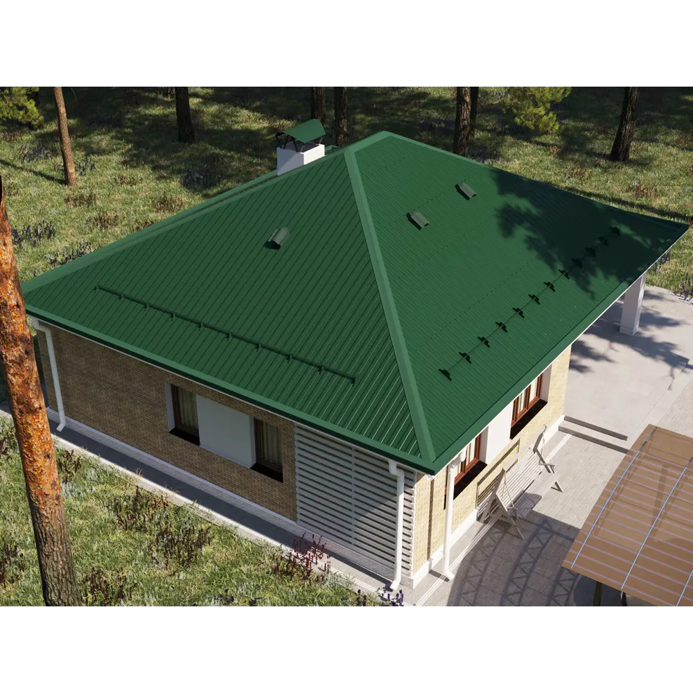Профнастил С20 0.35 мм 1160x2000 мм зелёный RAL 6005 12543782 STLM-2203729 Santreyd  - Вид №3