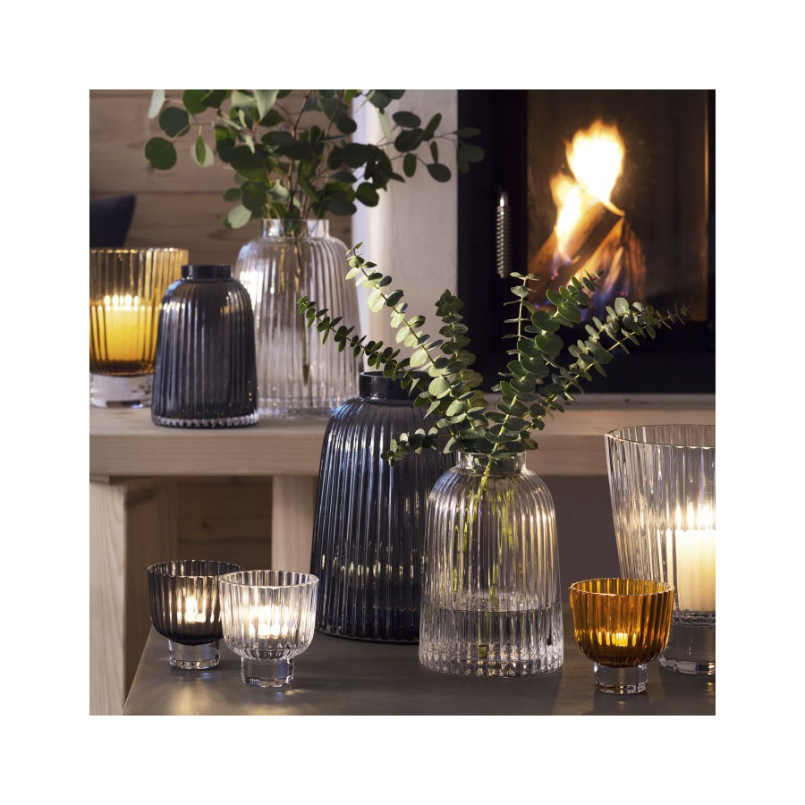 G1399-26-847 Ваза pleat 26 см серая LSA International  - Вид №1