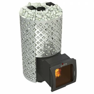 Печь для бани GRILL'D Violet World Steel Romb Long Window Max с закрытой каменкой