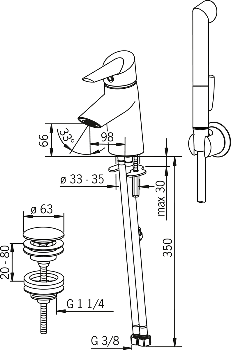 Oras 2702FG Смеситель для умывальника 2702FG Optima Хром  - Вид №3