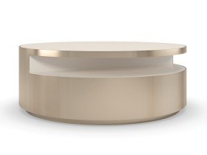 Вращающийся круглый журнальный столик с каменной столешницей